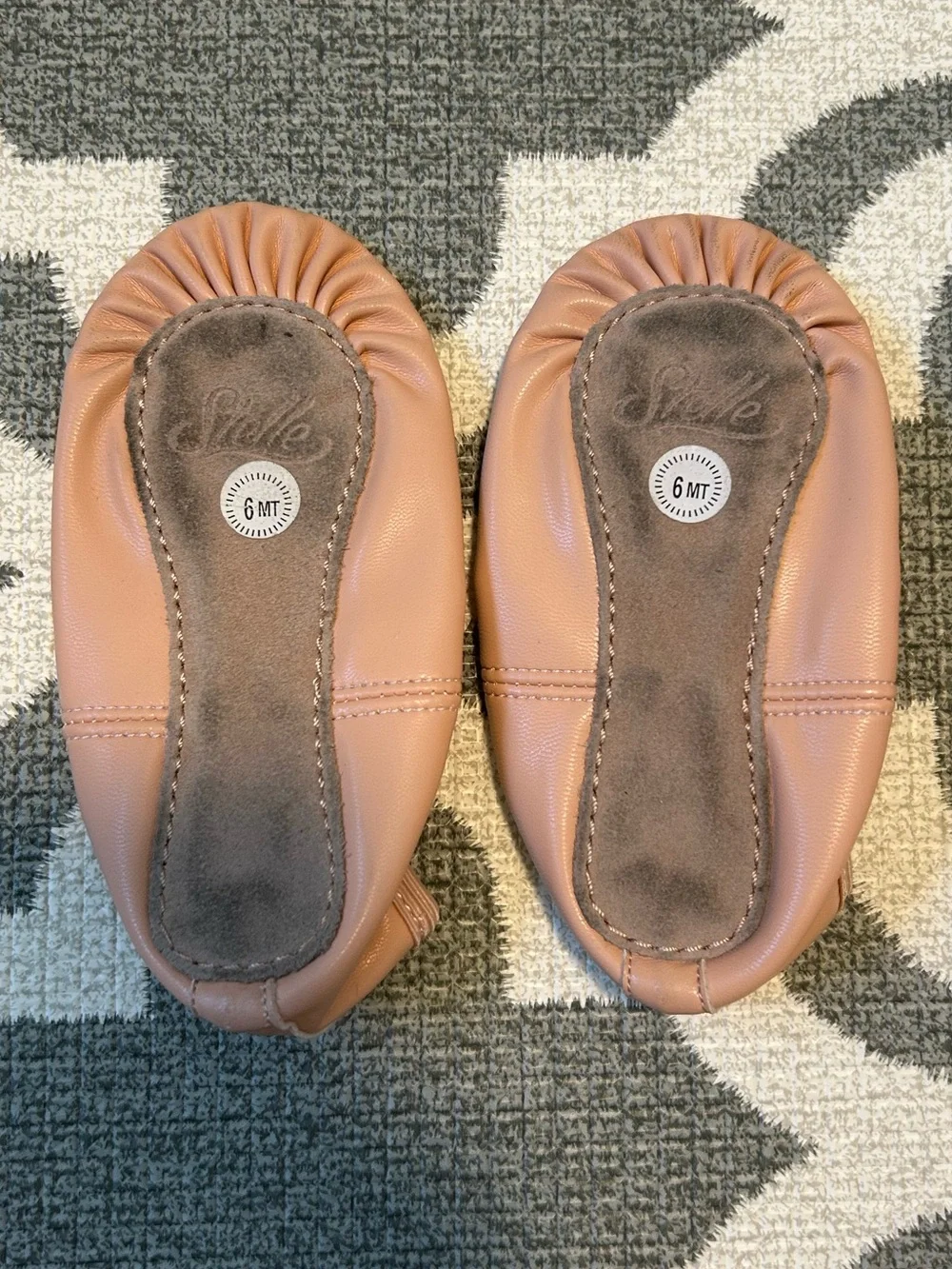 Elle Kids Ballet Slippers in Nude Pink with Elastic Cross Straps